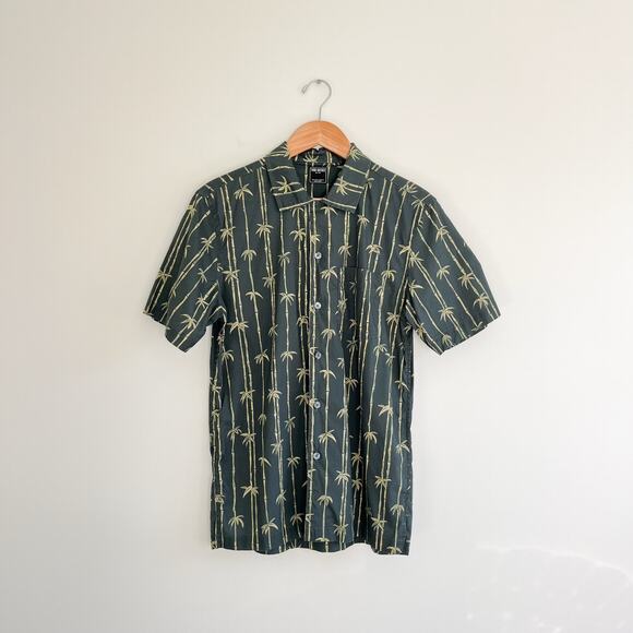 Todd Snyder Aloha Stamp Print Palm Bamboo Camp Collar Short Sleeve Button Up - Picture 2 of 11